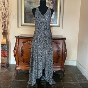 Abercrombie black and white floral wrap dress